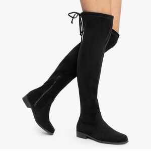 Dream Pairs Women's Over the Knee Black Suede Boots